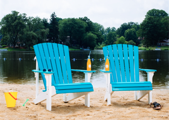 Blue and White Beach Chairs
